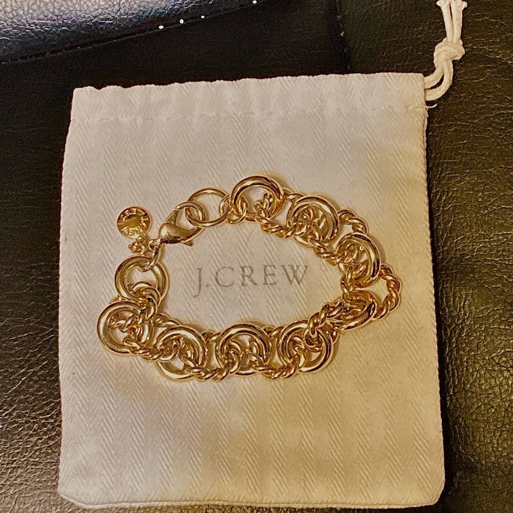 J. Crew Shiny Gold Double-Link Bracelet